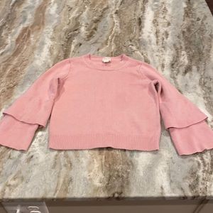 Crew cuts pink bell sleeve sweater. Excellent condition. Smoke-free home.